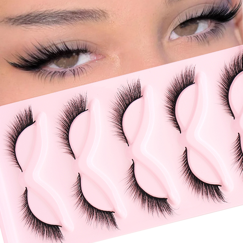 Eyelash Extension Fox Eye - 5 Pairs Kabarık Yanlış Kirpik Tilki