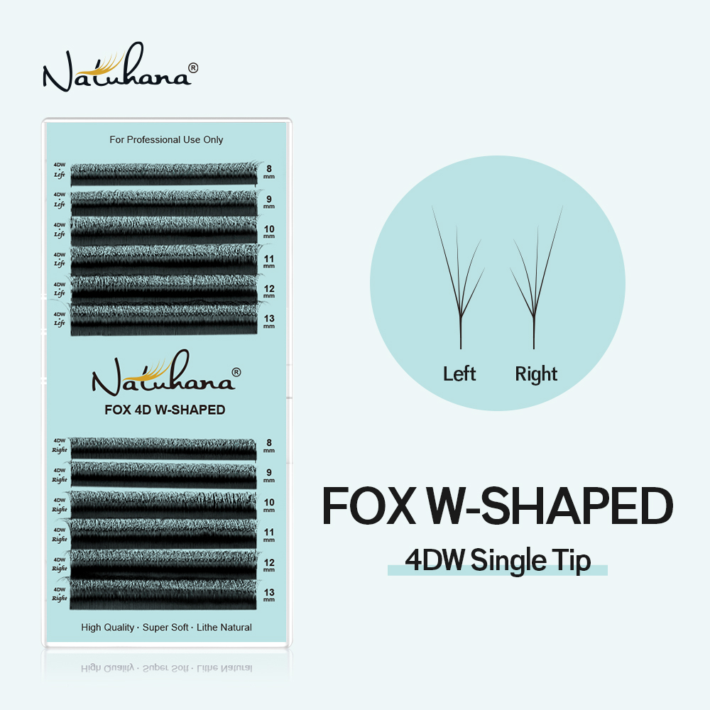 Eyelash Extension Fox Eye - NATUHANA Fox 4D W Şekilli Kirpik