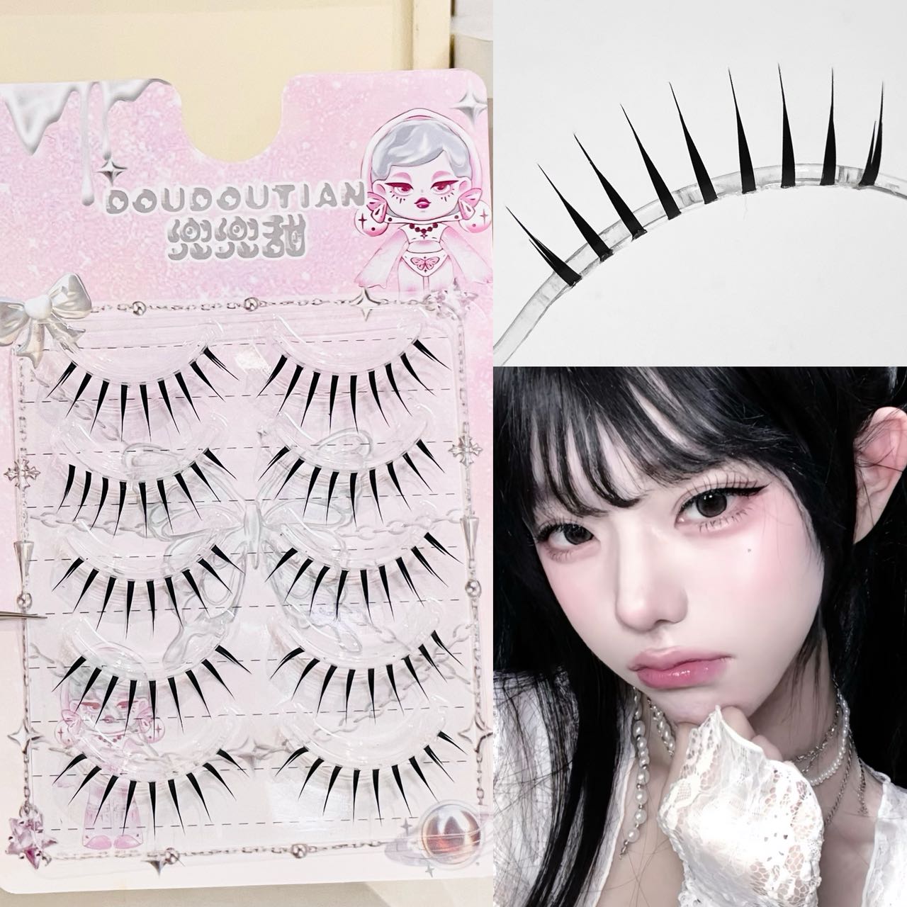 Eyelash Extension Natural - Doudoutian Islak Görünümlü Sivri Uçlu Tam